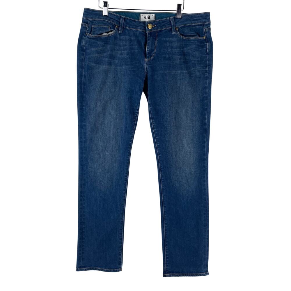 PAIGE Womens Jimmy Jimmy Skinny Boyfriend Jeans SZ 31 Blue Stretch Denim